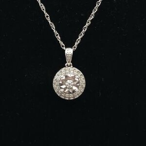 MIDAS 925 Cable Chain Necklace Genuine Diamond Charm Pendant